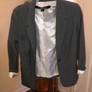 Gray Blazer with polka dot lining